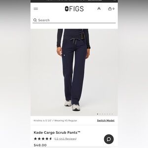 Figs Kade Cargo Scrub Pants - Navy - XL